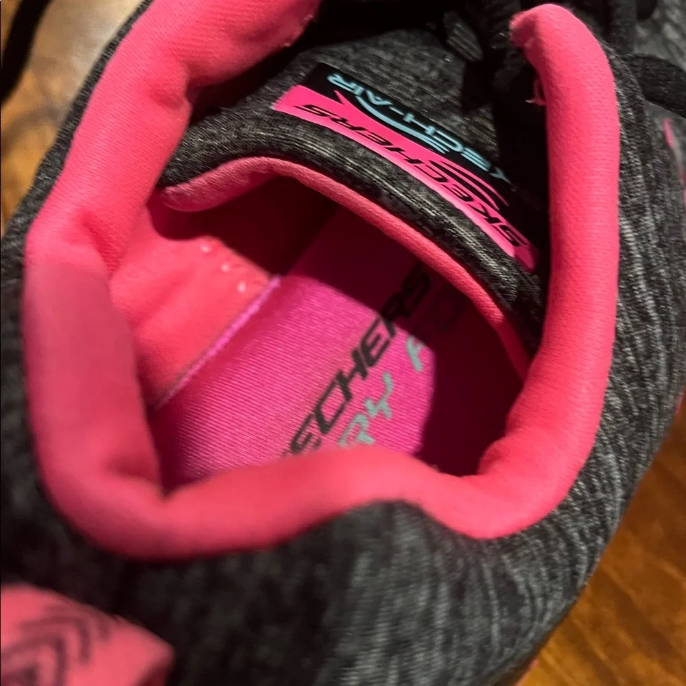 Skechers Charcoal and Pink Walking Shoes - Picture 6 of 8